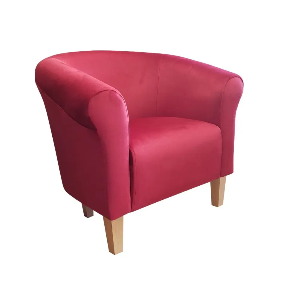 Fotel DRAWA 1 BL VELVET czerwony tapicerowany wypoczynkowy | MIRAT. w stylu GLAMOUR kolekcja