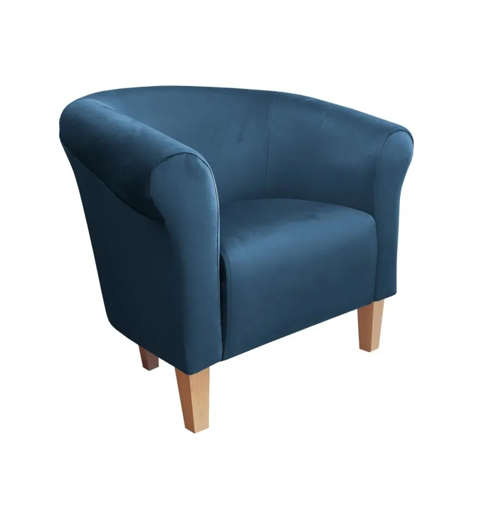 Fotel DRAWA 1 BL VELVET ciemno niebieski wypoczynkowy do salonu | MIRAT. w stylu GLAMOUR kolekcja