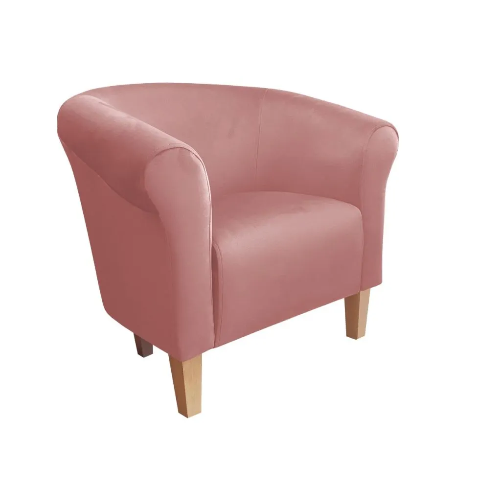 Fotel DRAWA 1 BL VELVET różowy nowoczesny do salonu | MIRAT. w stylu GLAMOUR kolekcja