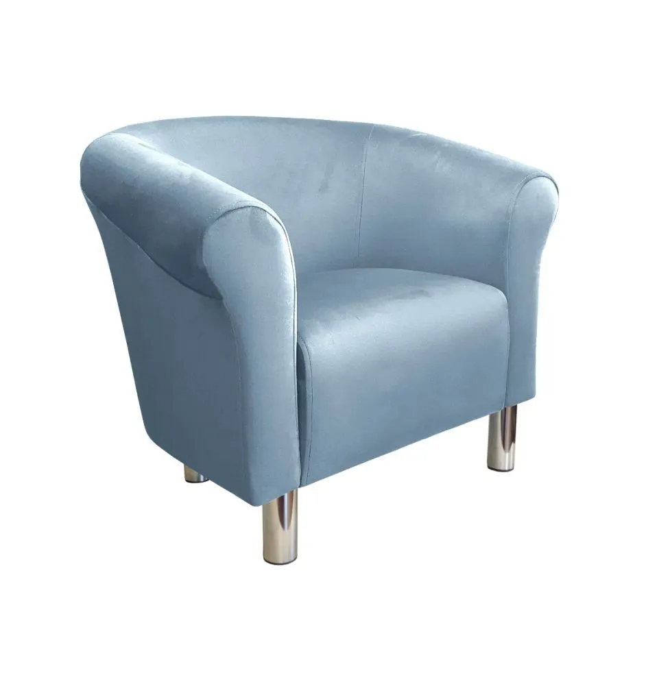 Fotel DRAWA 1 BL VELVET szary wypoczynkowy | MIRAT. w stylu GLAMOUR kolekcja