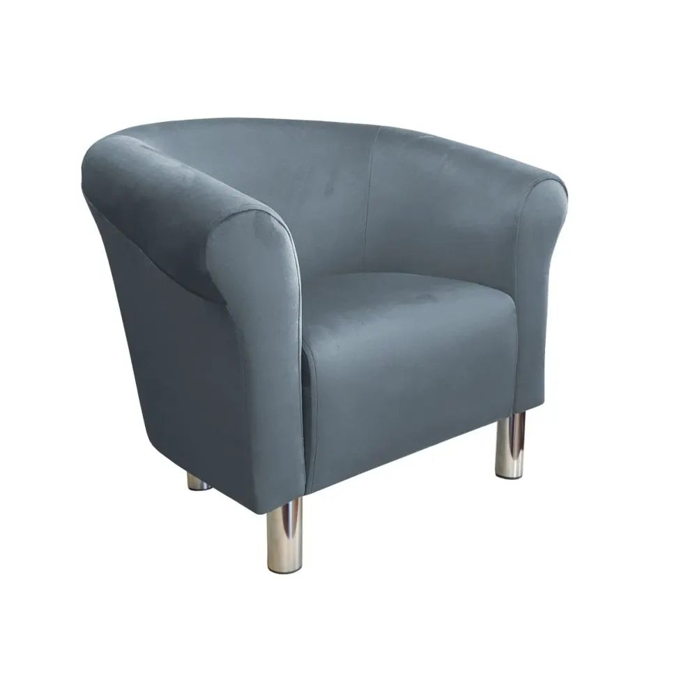 Fotel DRAWA 1 BL VELVET ciemno szary do salonu | MIRAT. w stylu GLAMOUR kolekcja
