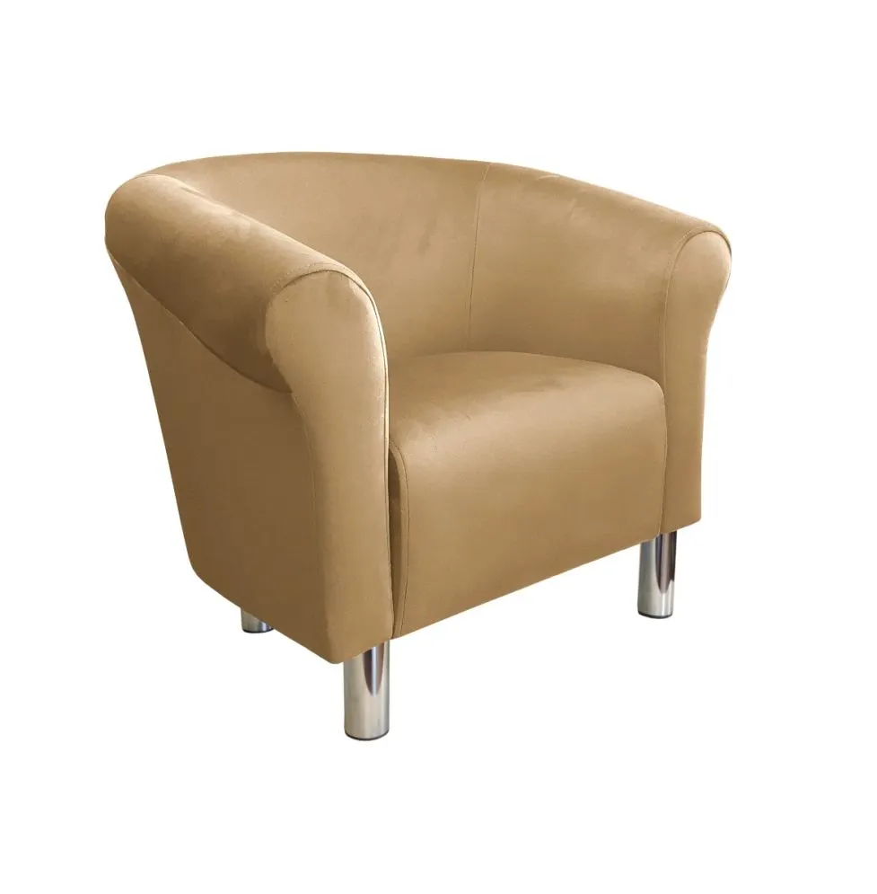 Fotel DRAWA 1 BL VELVET beżowy tapicerowany | MIRAT. w stylu GLAMOUR kolekcja