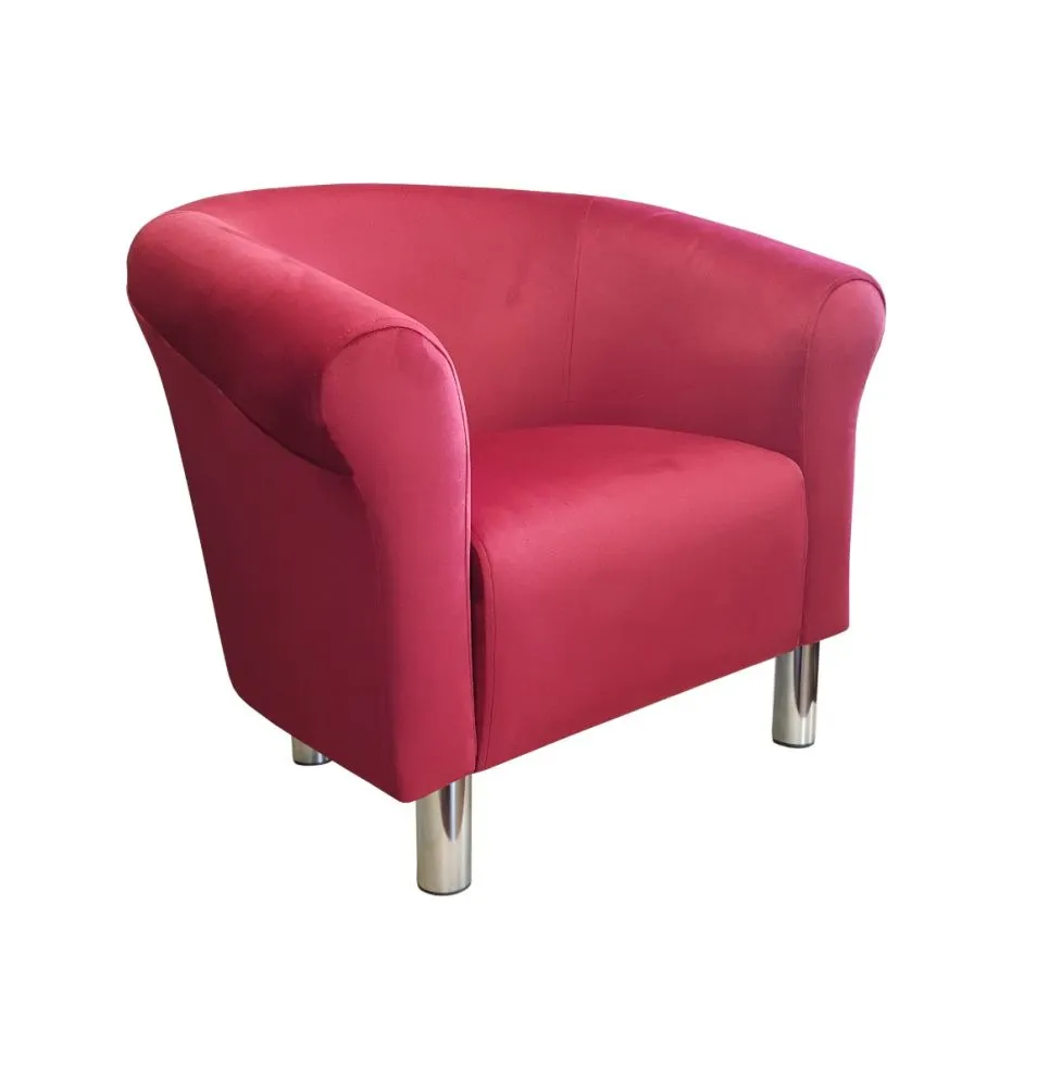 Fotel DRAWA 1 BL VELVET czerwony tapicerowany wypoczynkowy | MIRAT. w stylu GLAMOUR kolekcja