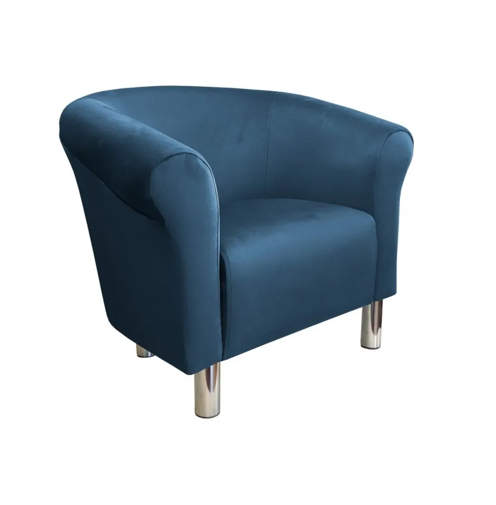 Fotel DRAWA 1 BL VELVET ciemno niebieski wypoczynkowy do salonu | MIRAT. w stylu GLAMOUR kolekcja