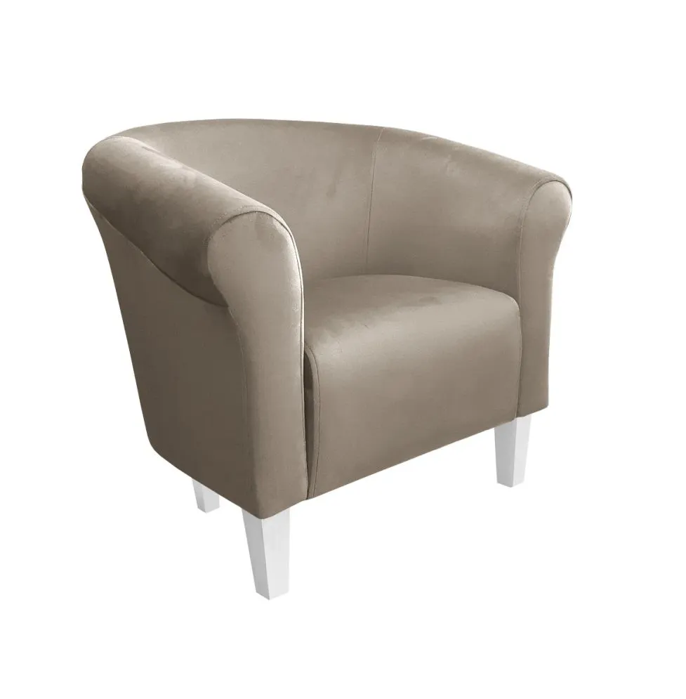 Fotel DRAWA 1 BL VELVET szary tapicerowany aksamitem do salonu | MIRAT. w stylu GLAMOUR kolekcja