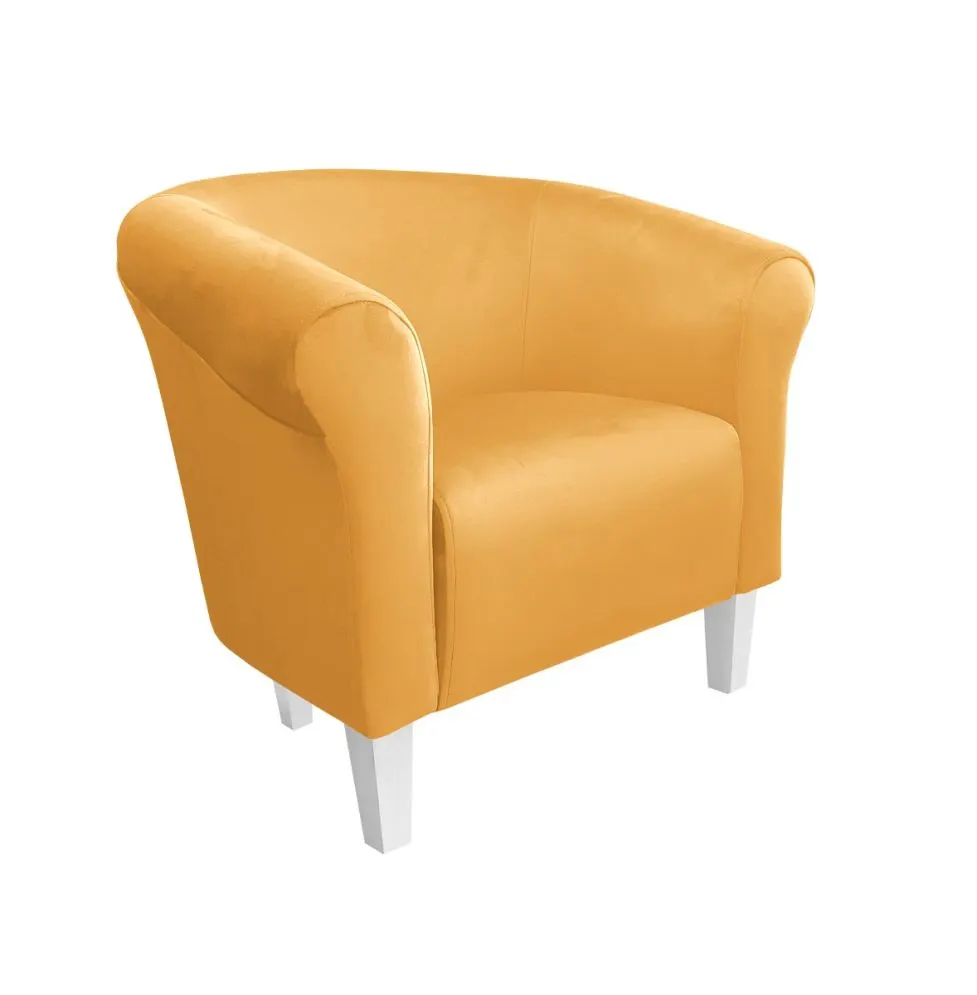 Fotel DRAWA 1 BL VELVET musztardowy/curry do salonu | MIRAT. w stylu GLAMOUR kolekcja