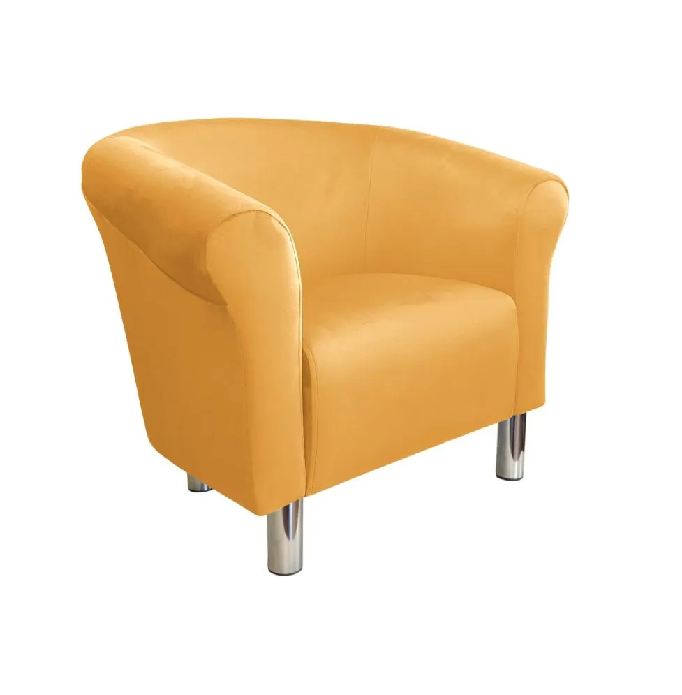 Fotel DRAWA 1 BL VELVET musztardowy/curry do salonu | MIRAT. w stylu GLAMOUR kolekcja