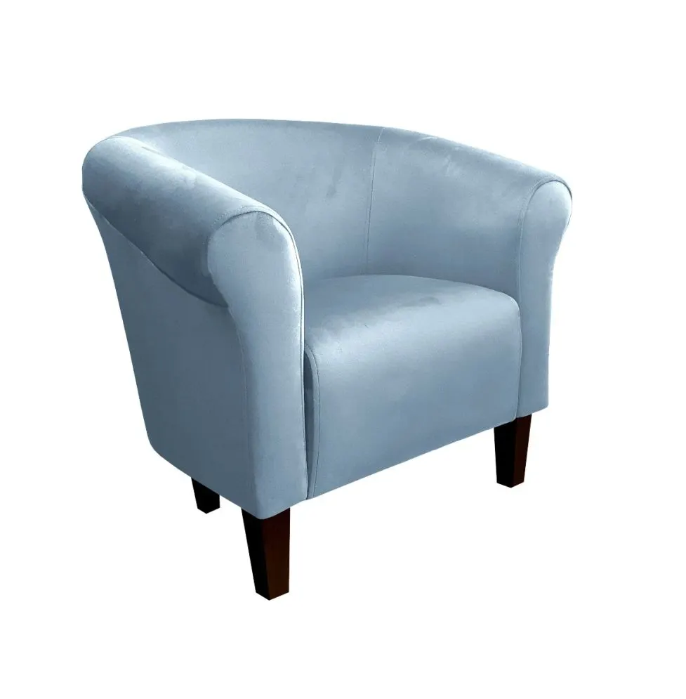Fotel DRAWA 1 BL VELVET szary wypoczynkowy | MIRAT. w stylu GLAMOUR kolekcja