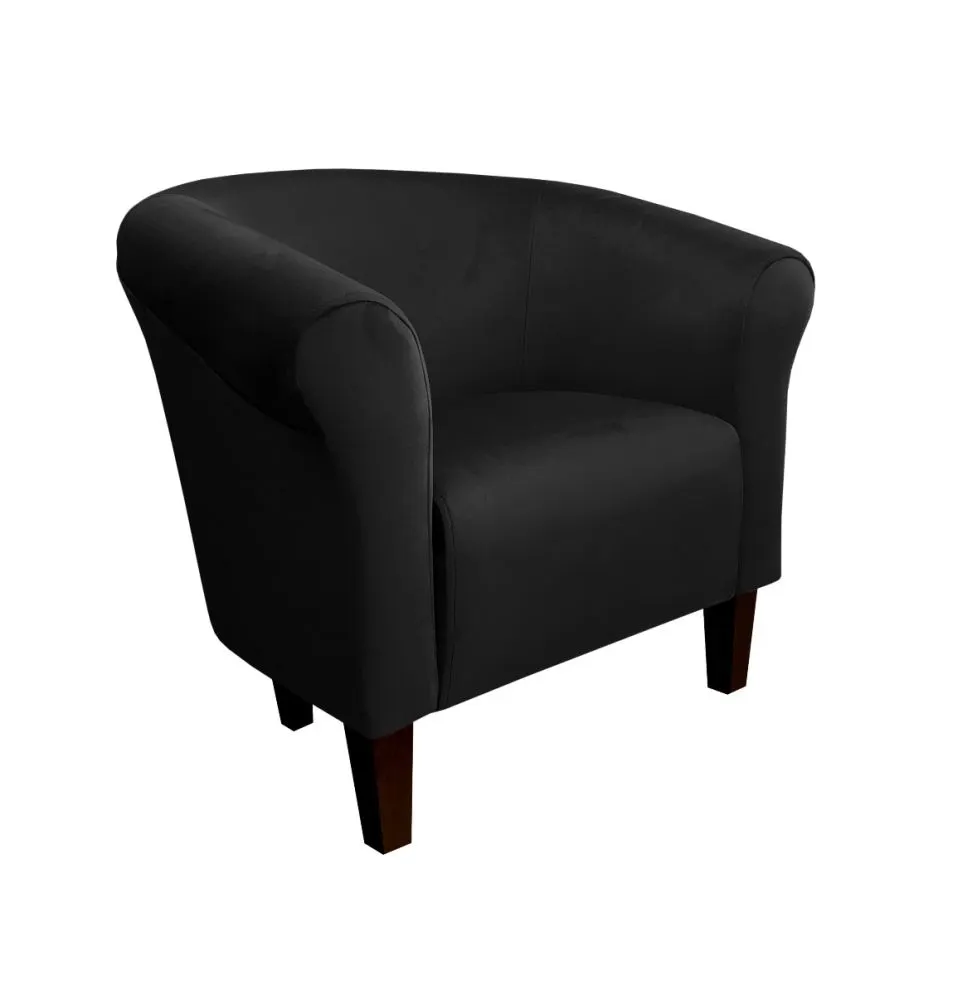 Fotel DRAWA 1 BL VELVET czarny wypoczynkowy | MIRAT. w stylu GLAMOUR kolekcja