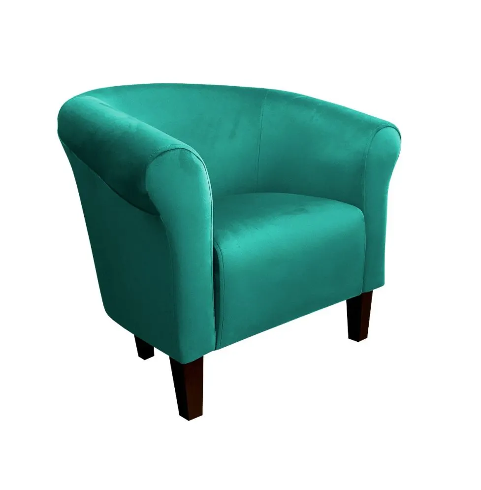 Fotel DRAWA 1 BL VELVET morski nowoczesny wypoczynkowy | MIRAT. w stylu GLAMOUR kolekcja