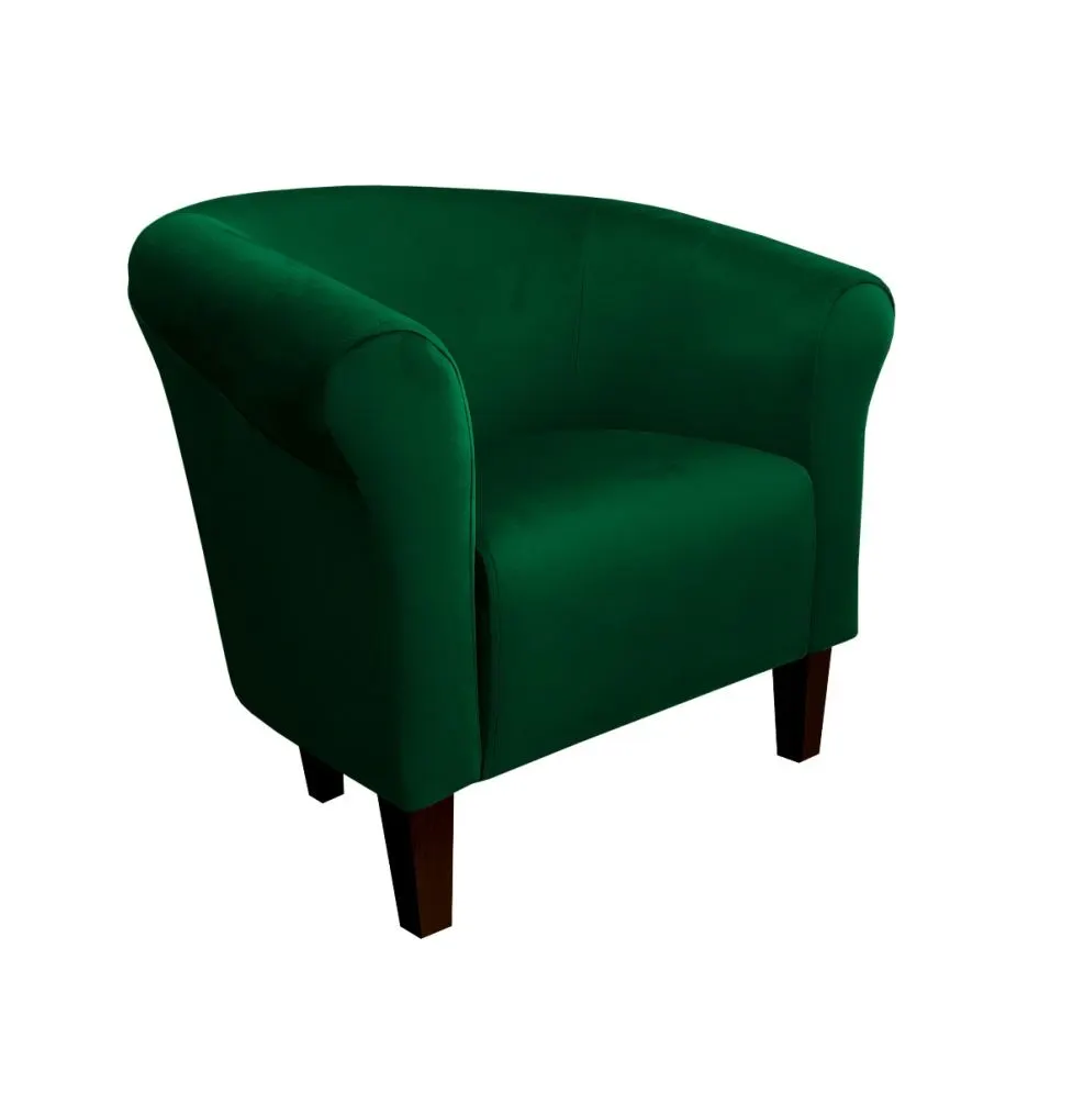 Fotel DRAWA 1 BL VELVET zielony wypoczynkowy | MIRAT. w stylu GLAMOUR kolekcja