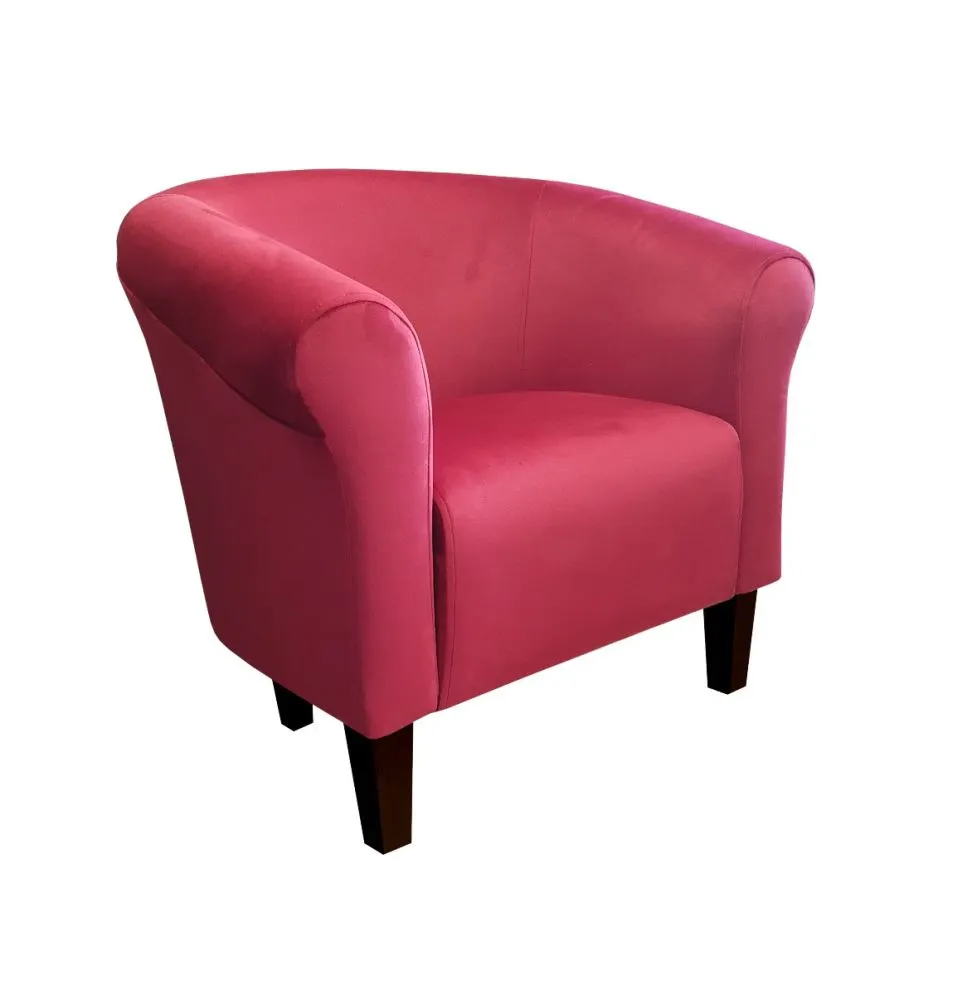 Fotel DRAWA 1 BL VELVET czerwony tapicerowany wypoczynkowy | MIRAT. w stylu GLAMOUR kolekcja