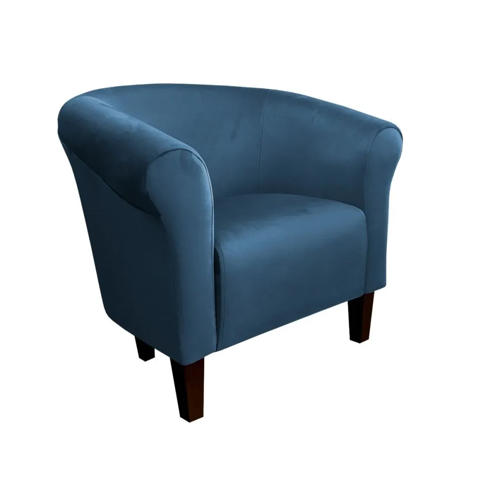 Fotel DRAWA 1 BL VELVET ciemno niebieski wypoczynkowy do salonu | MIRAT. w stylu GLAMOUR kolekcja