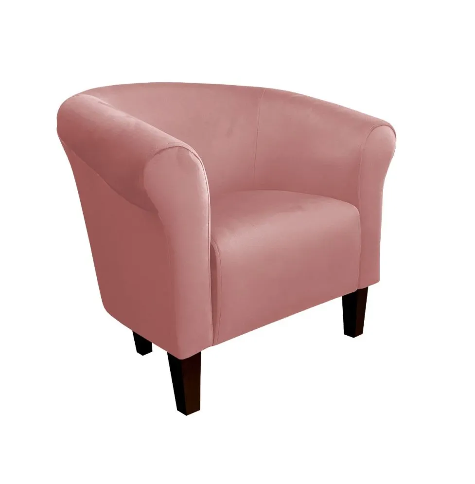 Fotel DRAWA 1 BL VELVET różowy nowoczesny do salonu | MIRAT. w stylu GLAMOUR kolekcja