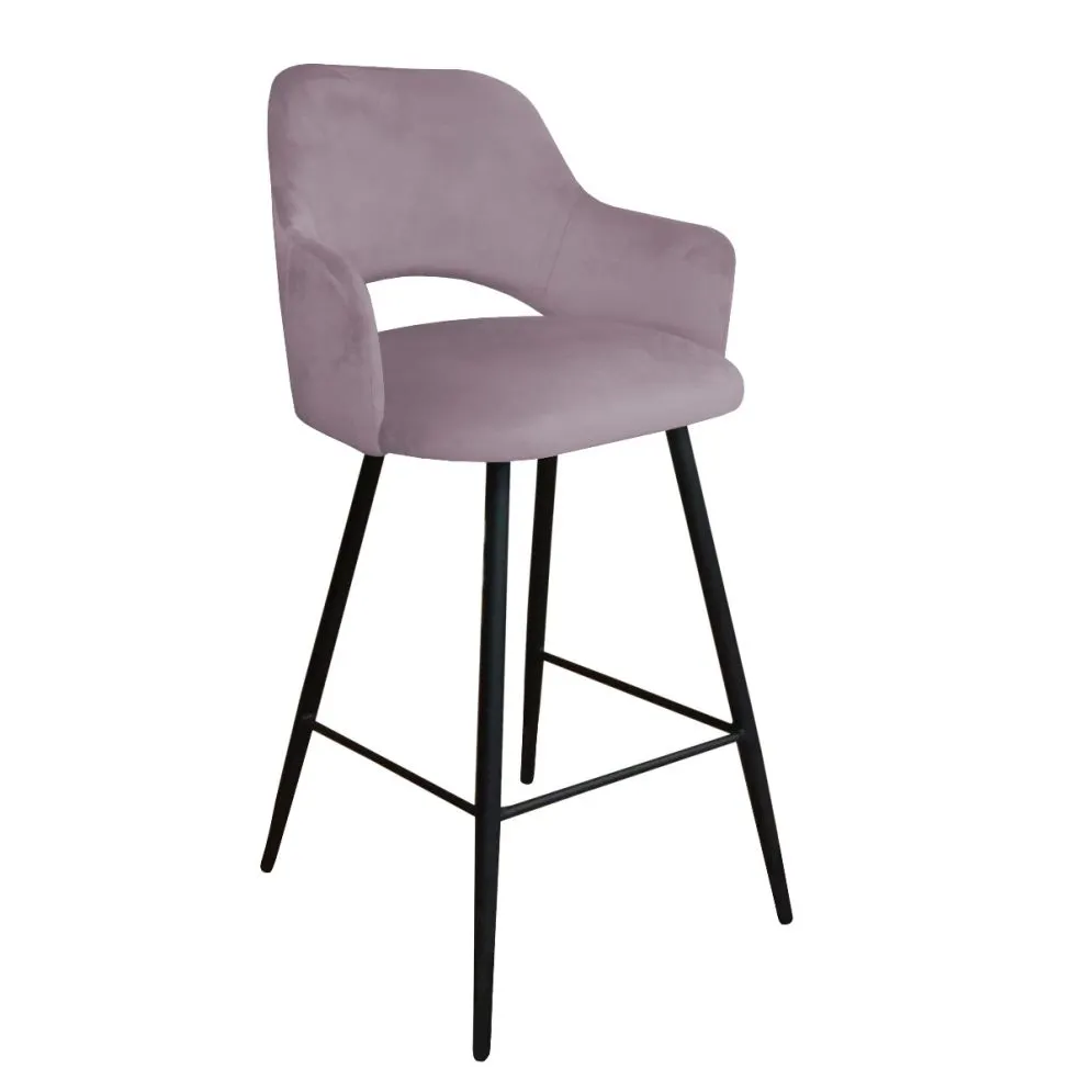 Hoker NAPO VELVET jasno różowy na czarnych nogach | MIRAT. w stylu kolekcja