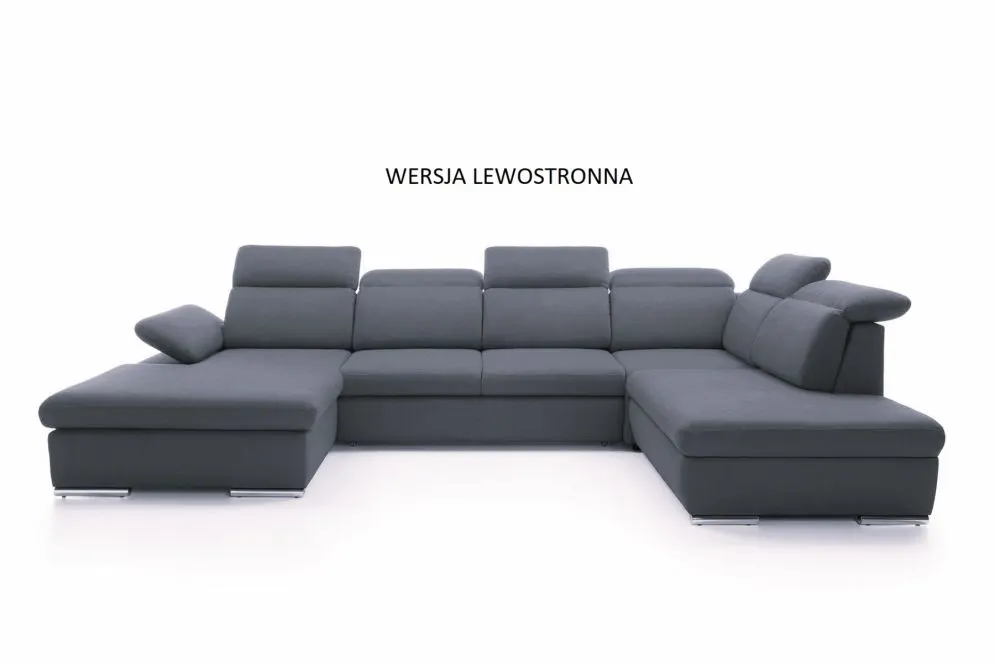 Narożnik z funkcją spania KLARA II grafitowy prawy/lewy duży I sklep meblowy MIRAT.