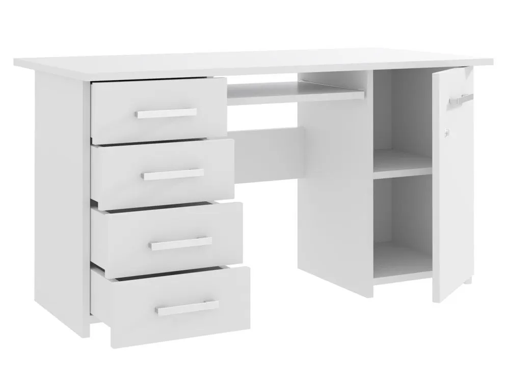 Biurko ELEONORA 2 biały mat duże z szerokim blatem do biura | MIRAT. w stylu  kolekcja