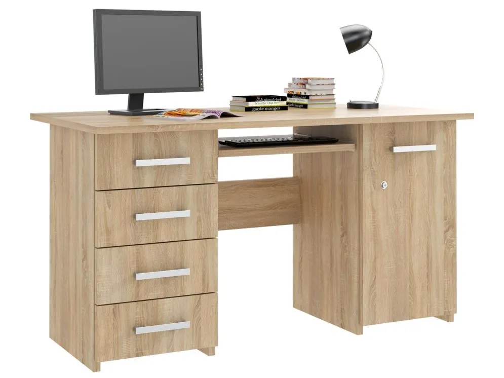 Biurko ELEONORA 2 dąb sonoma z dużym blatem | MIRAT. w stylu  kolekcja