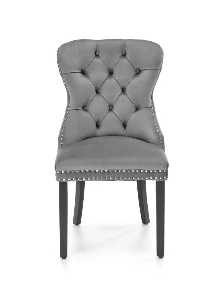 Krzesło MIYA VELVET szare pikowane z kołatką | MIRAT. styl GLAMOUR