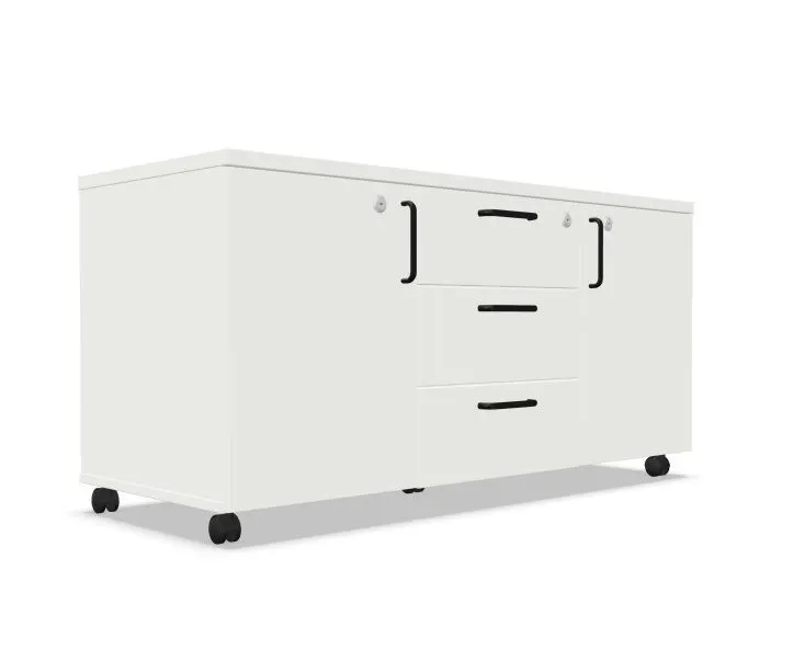 Komoda biurowa EASY SPACE MOB 120cm biała mobilna I sklep meblowy MIRAT.