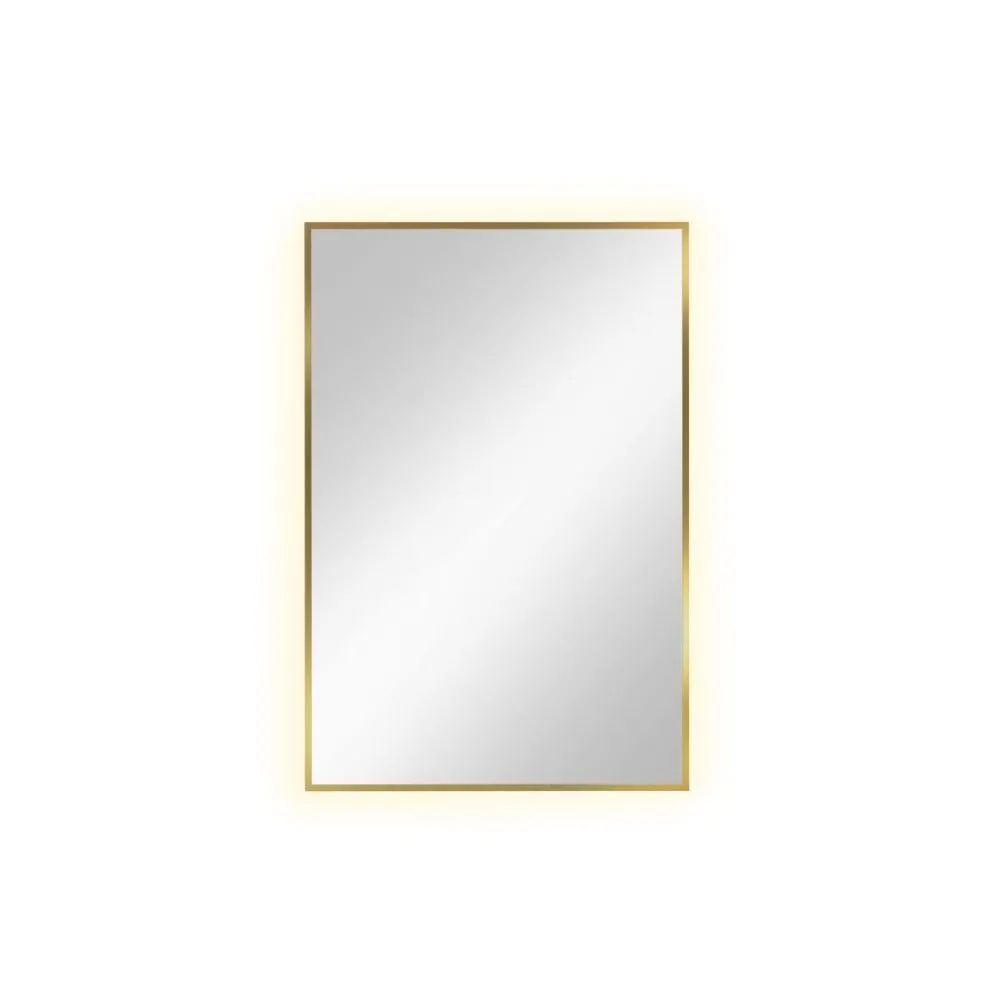 Wiszące lustro łazienkowe LUMO 90x60cm złote z oświetleniem LED I sklep meblowy MIRAT.
