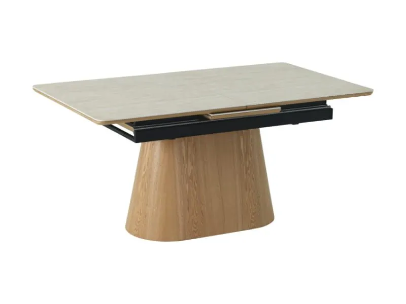 Stół ceramiczny Monaco 160-200 cm travertine beż dąb | MIRAT styl GLAMOUR