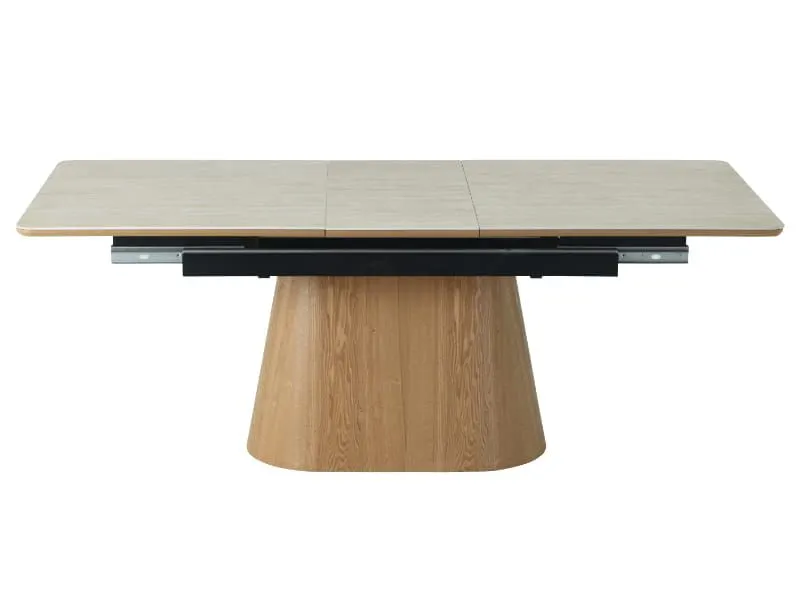 Stół ceramiczny Monaco 160-200 cm travertine beż dąb | MIRAT styl GLAMOUR