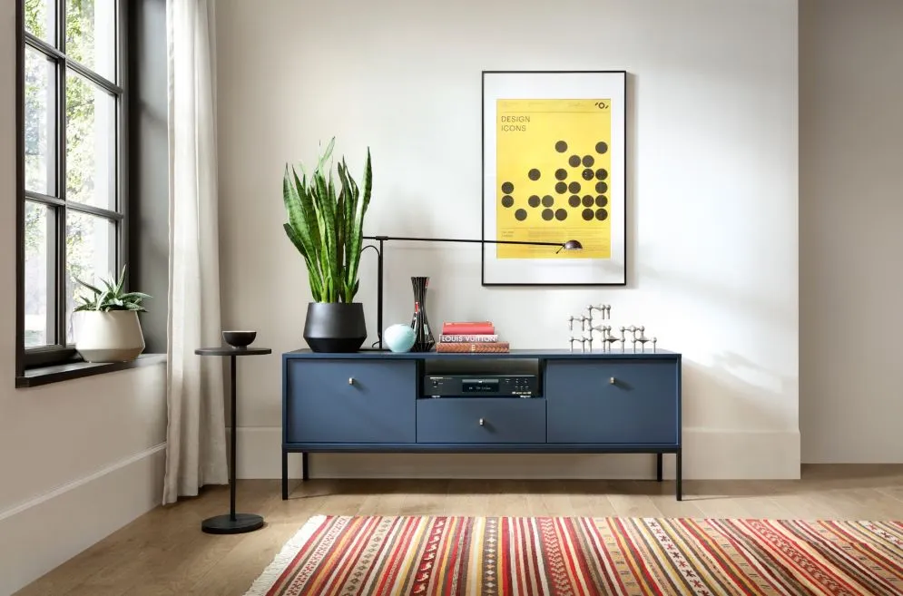 Szafka RTV ALANI 154 cm stojąca granatowa mat do salonu | MIRAT. w stylu kolekcja ALANI