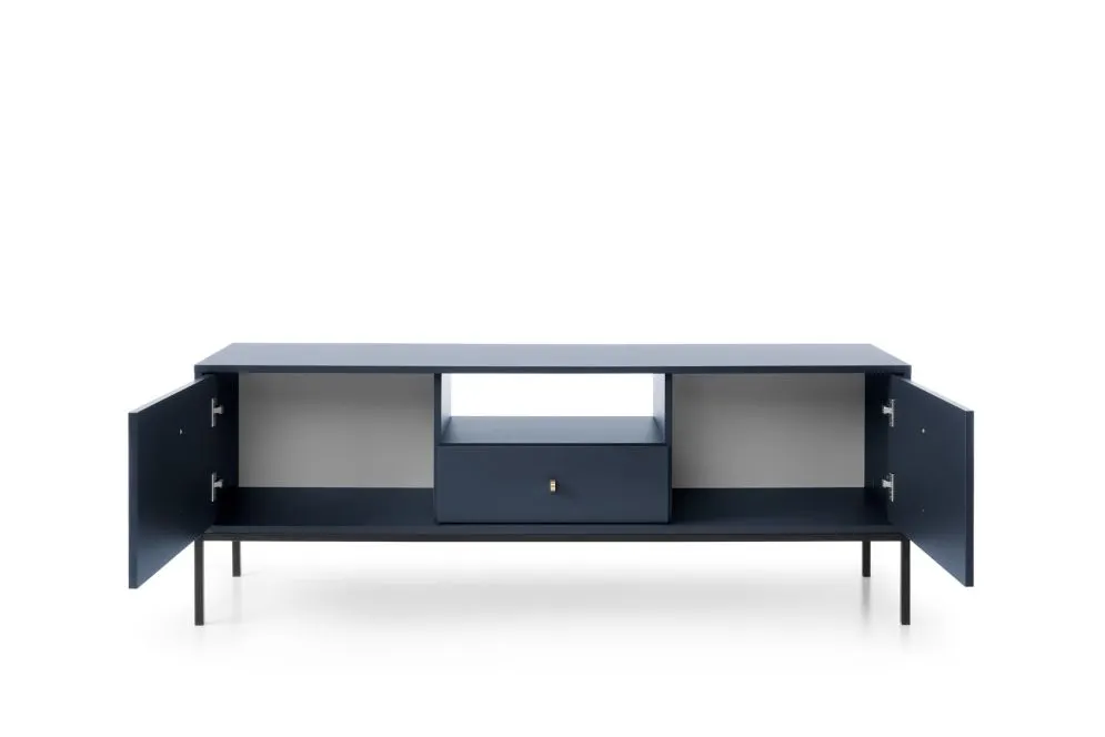 Szafka RTV ALANI 154 cm stojąca granatowa mat do salonu | MIRAT. w stylu kolekcja ALANI