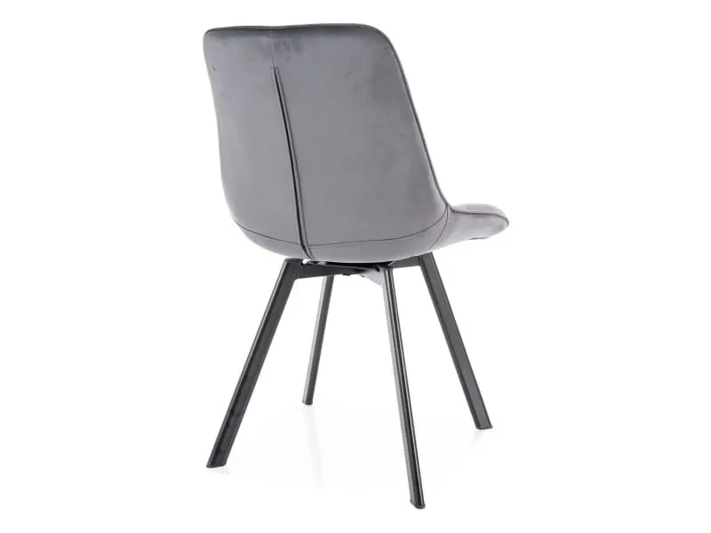 Eleganckie krzesło Monti Velvet szare na czarnych nogach | MIRAT styl LOFT