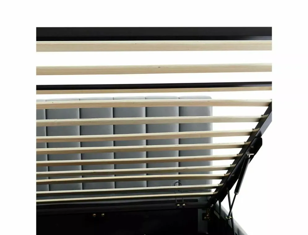 Łóżko tapicerowane MONTREAL VELVET 90x200 szare z pojemnikiem jednoosobowe I sklep meblowy MIRAT. styl GLAMOUR