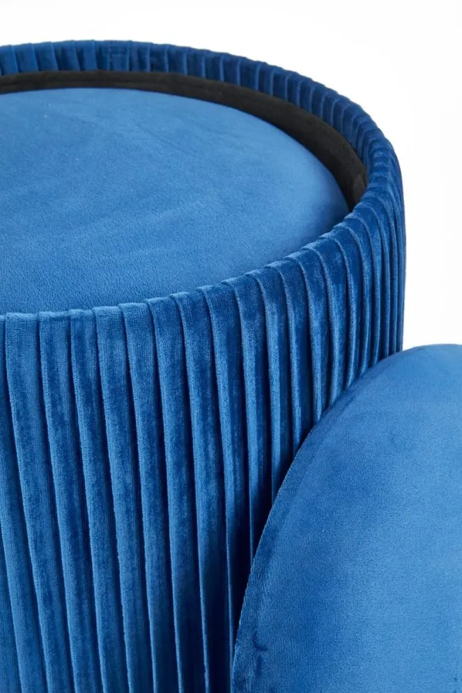 Pufa MONTY VELVET granatowa na złotej podstawie - 2 pufy | MIRAT. styl GLAMOUR