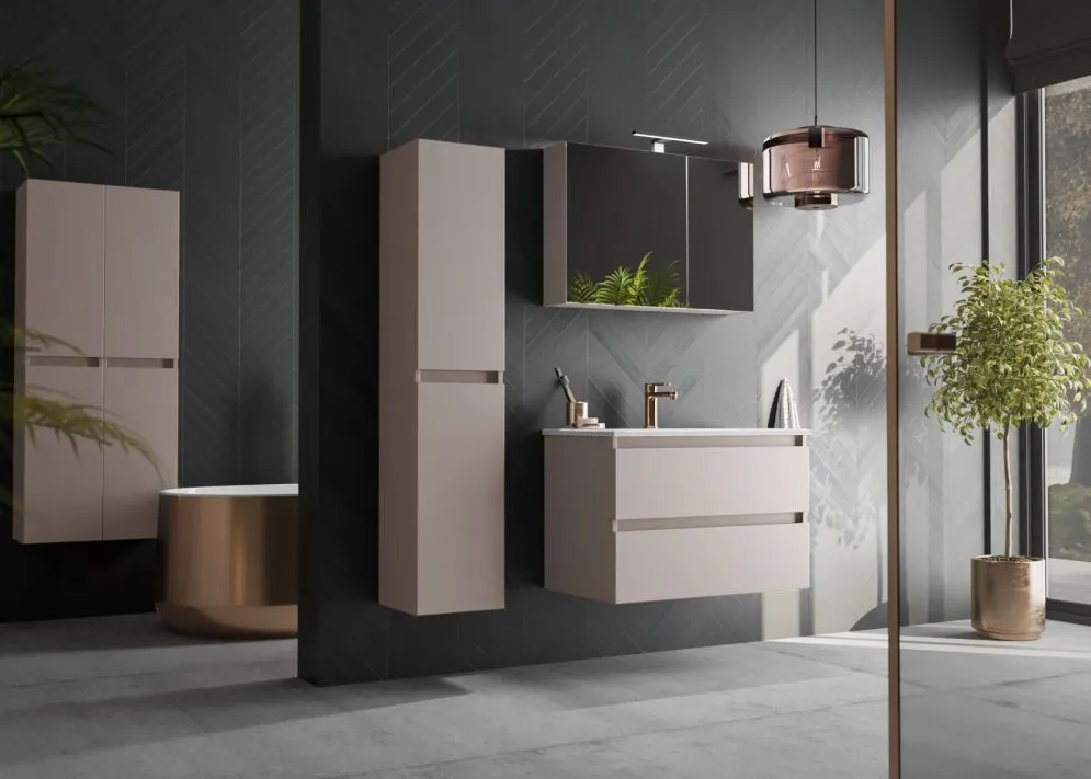 Szafka pod umywalkę ARCO 80 cm kaszmirowa z cichym domykiem | MIRAT