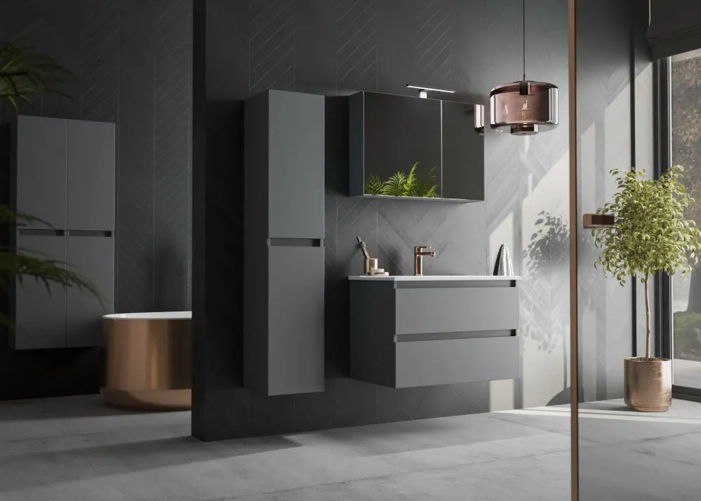 Szafka łazienkowa cargo ARCO 20 cm grafitowa modułowa | MIRAT