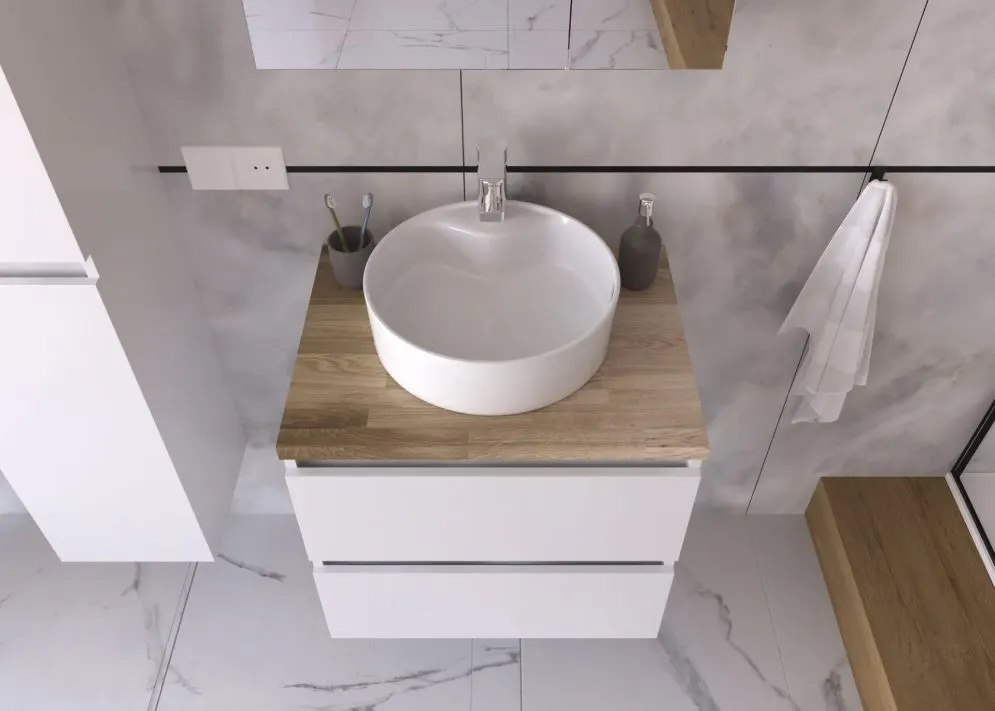 Szafka pod umywalkę ARCO 60 cm biała połysk modułowa | MIRAT