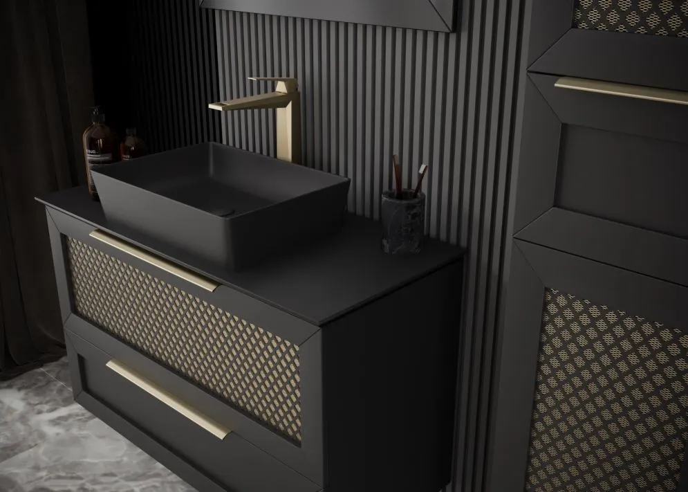 Szafka pod umywalkę CHIC 80 cm biała półmat glamour| MIRAT