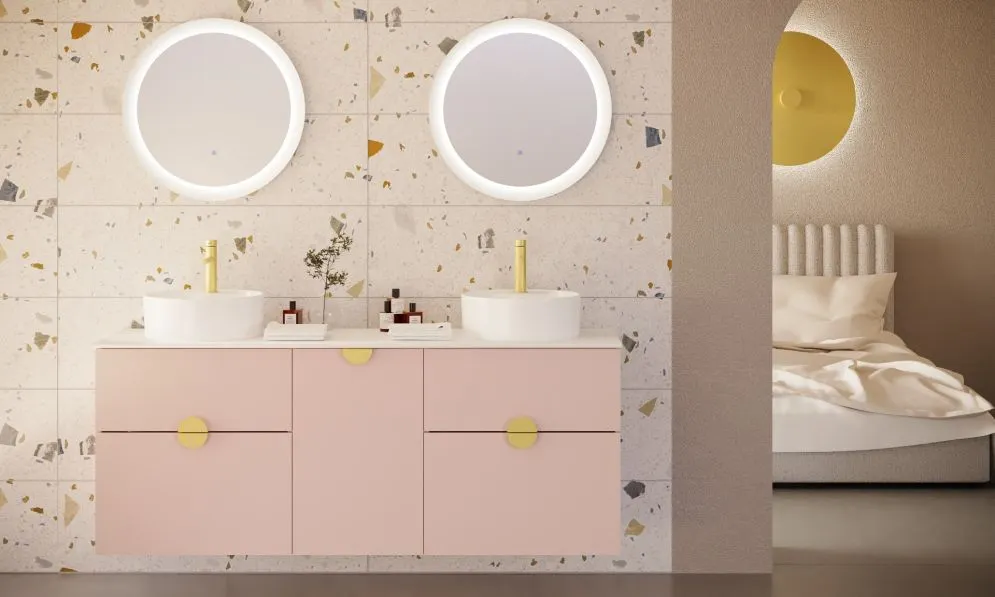 Okrągła umywalka ceramiczna nablatowa VESPA 38 cm biała z otworem na baterię | MIRAT