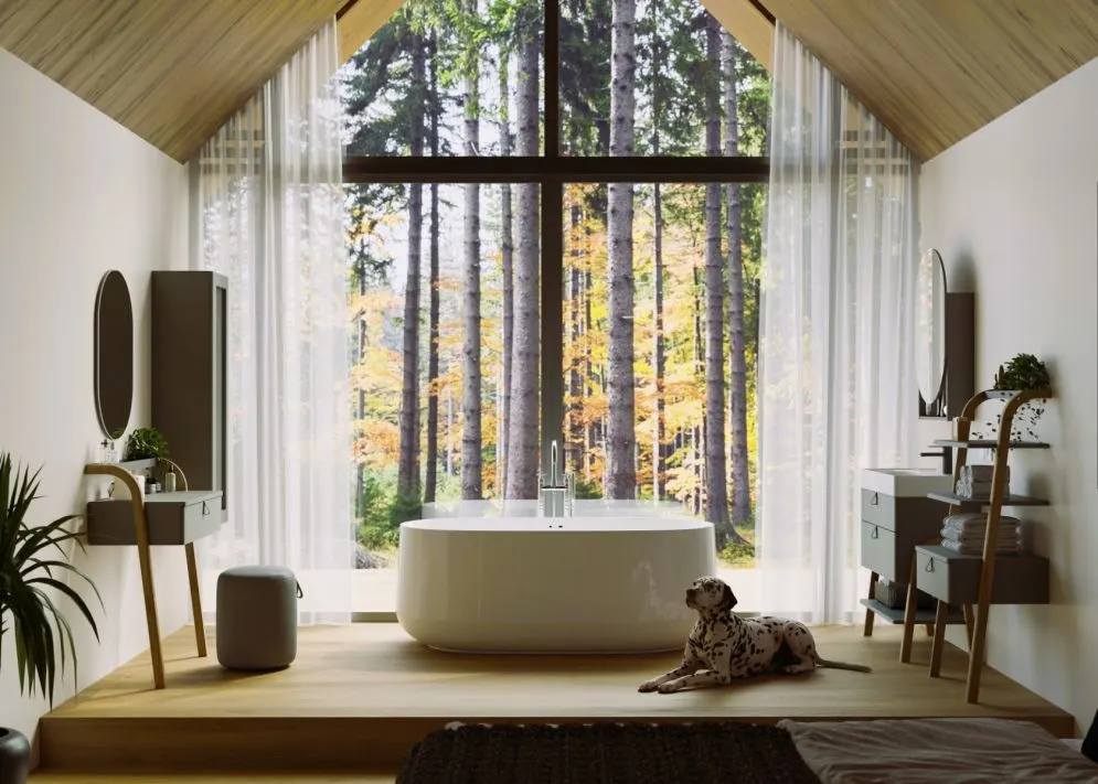 Szafka łazienkowa MOSS 35 cm szaro-zielona półmat przeszklona| MIRAT  kolekcja MOSS