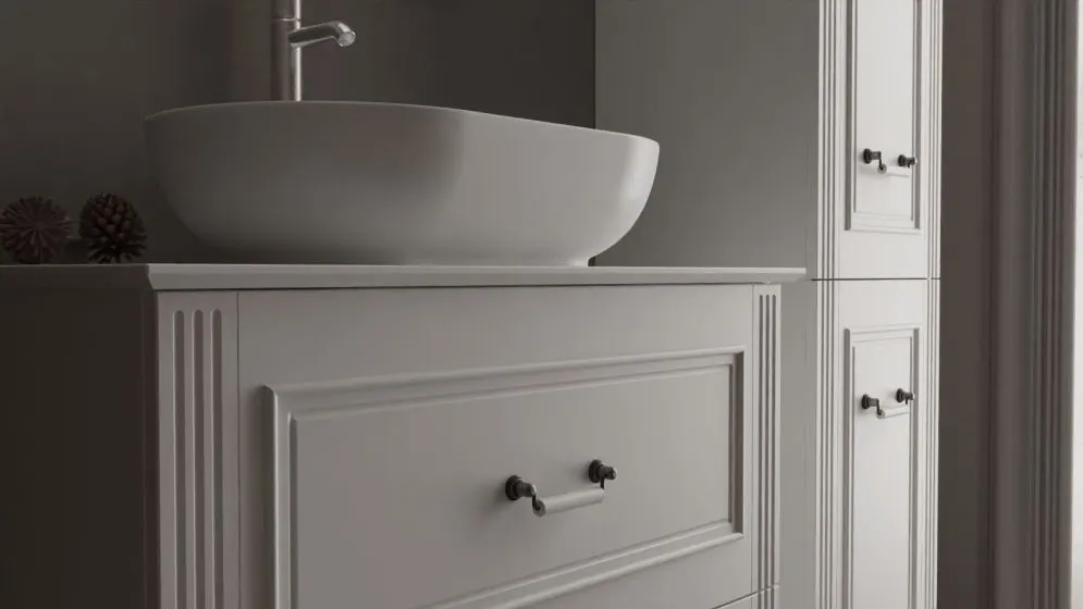 Szafka pod umywalkę OXFORD 60 cm w kolorze starej bieli półmat | MIRAT