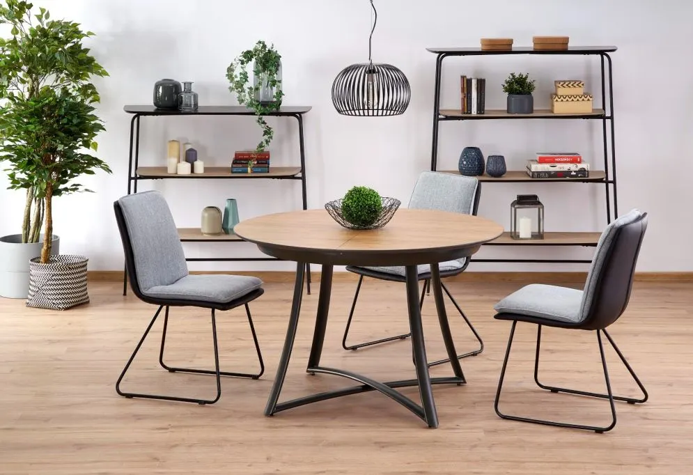 Stół rozkładany MORETTI dąb złoty/antracyt | MIRAT. styl LOFT