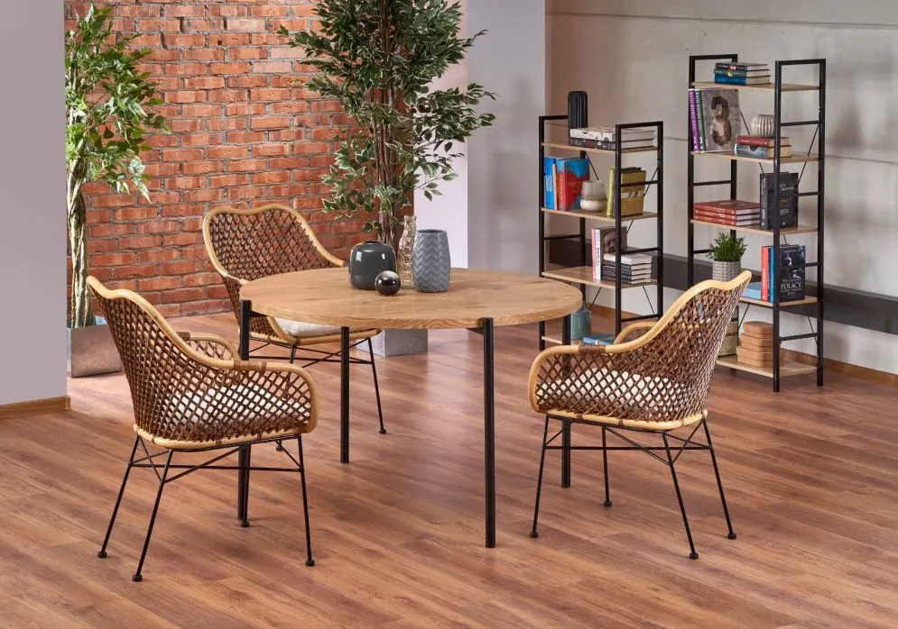 Okrągły stół MORGAN 120x120 dla 6 osób | MIRAT. w stylu LOFT kolekcja