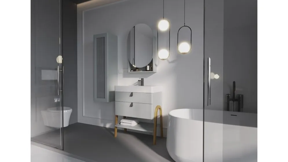 Umywalka meblowa MOSS 70 cm Solid Surface biały mat z otworem na baterię | MIRAT