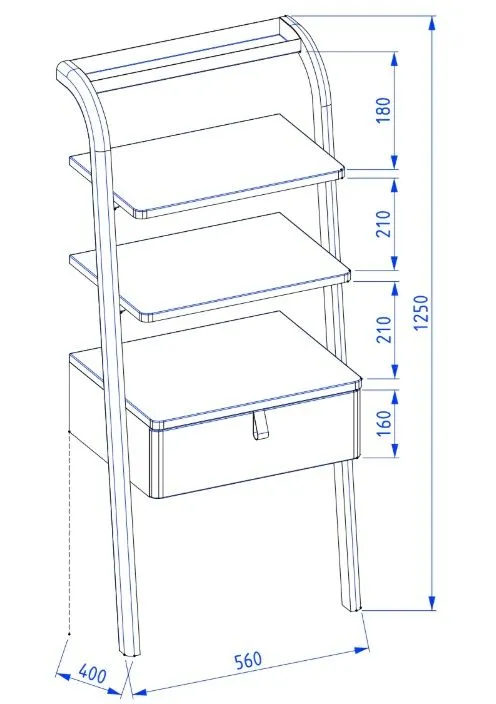 Regał drabinka do łazienki MOSS 50 cm szaro-zielony półmat | MIRAT  kolekcja MOSS