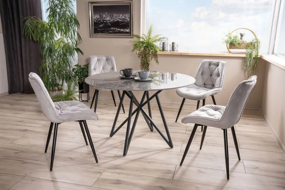 Stół okrągły MURANO fi120 szary/czarny I sklep meblowy MIRAT. styl LOFT