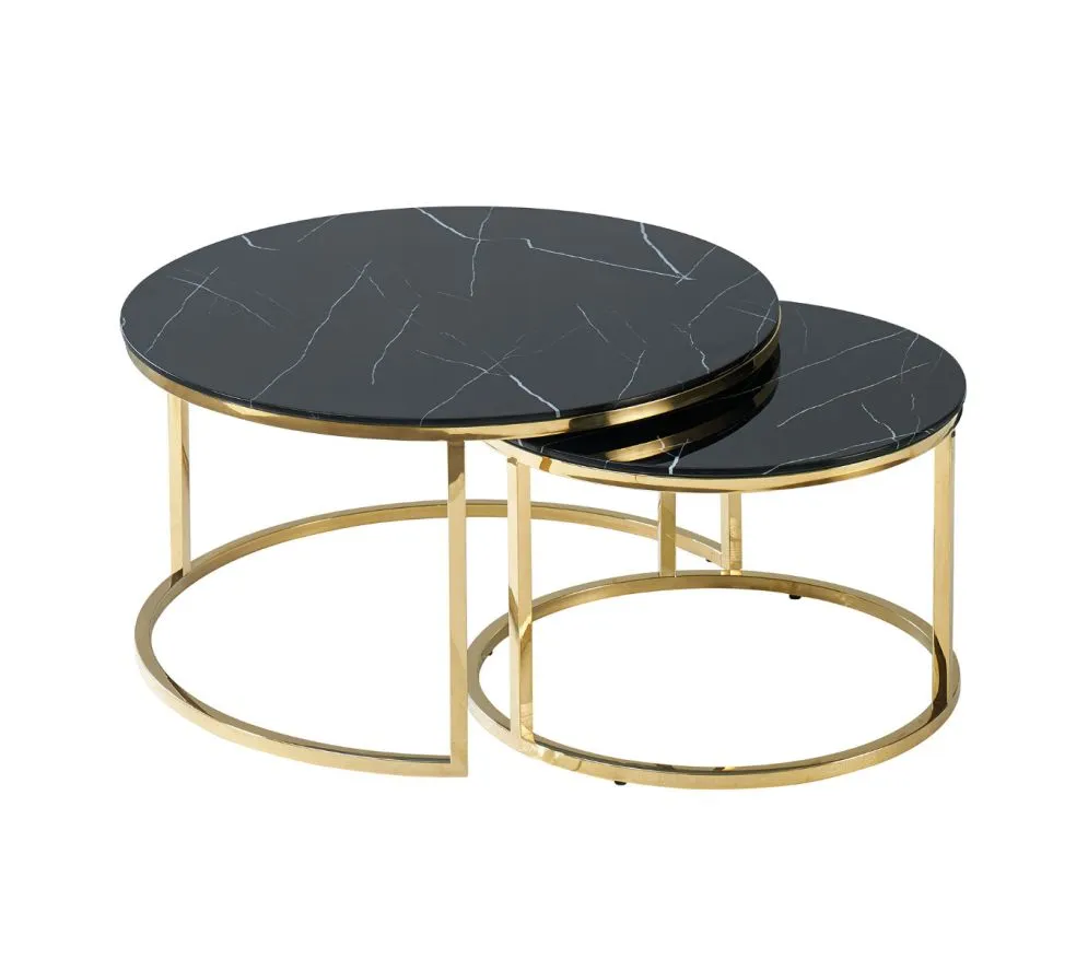 Ława MUSE czarny marmur/złota w stylu glamour | MIRAT. styl GLAMOUR