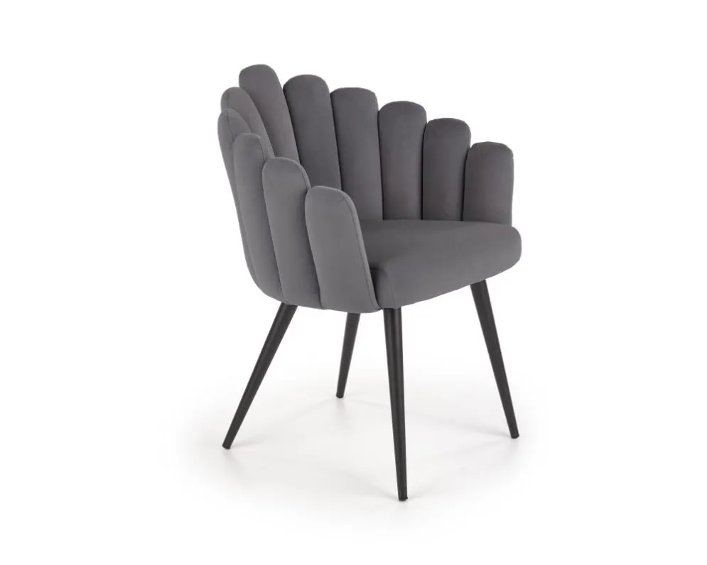Krzesło K410 szare tapicerowane w stylu glamour | MIRAT. w stylu GLAMOUR kolekcja
