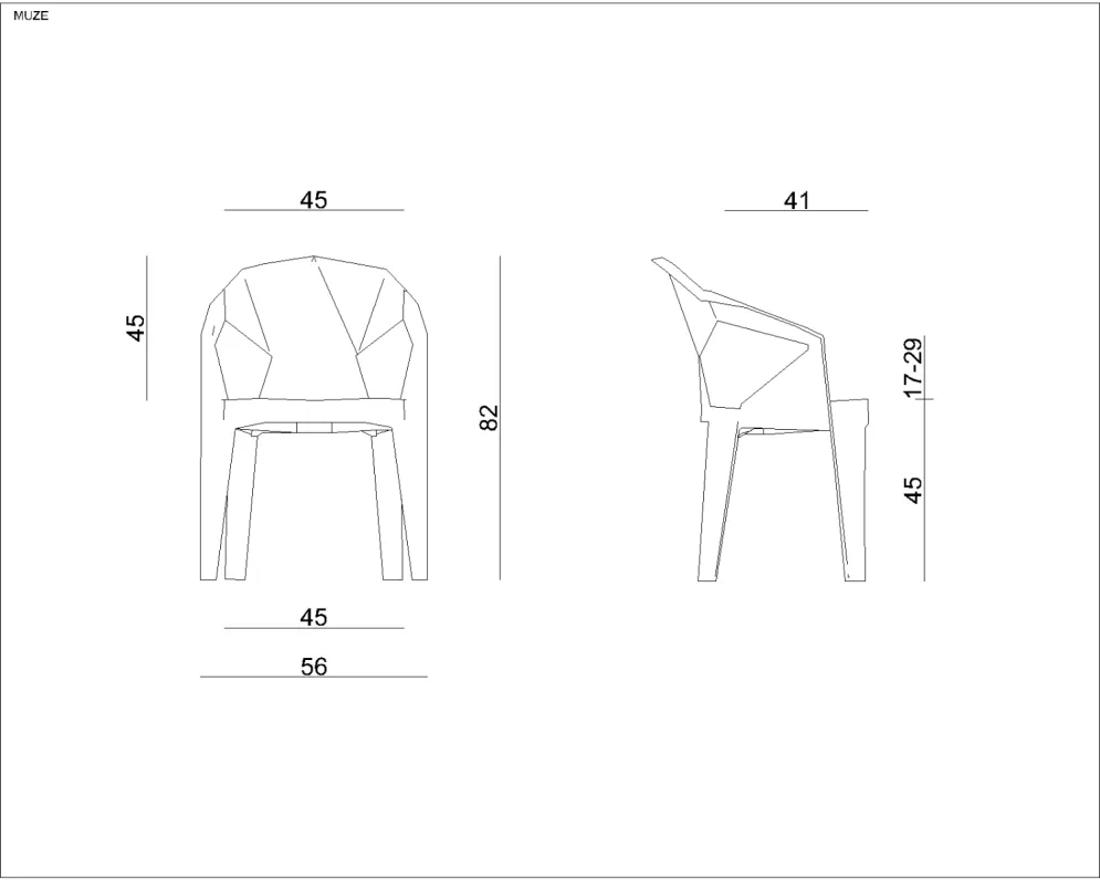 Krzesło MUZE ciemno szare plastikowe nowoczesne | MIRAT.