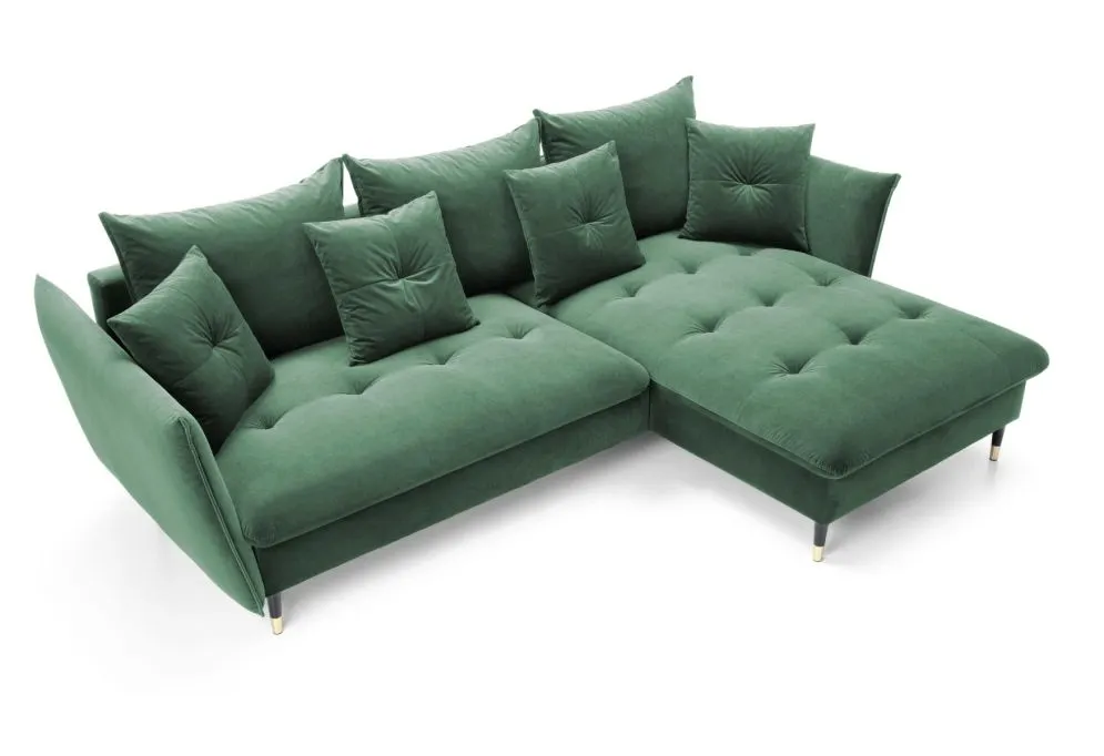 Narożnik z funkcją spania ATENA zielony glamour I sklep meblowy MIRAT. styl GLAMOUR