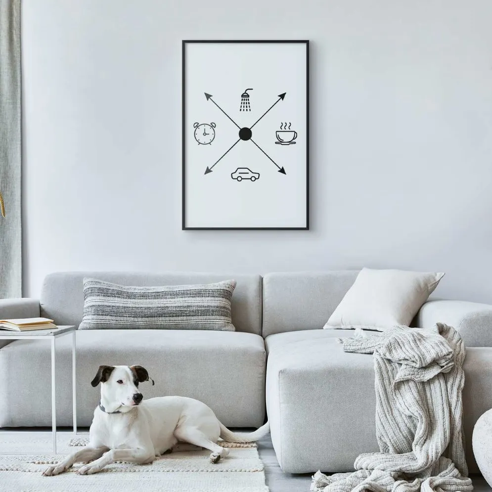 Plakat Harmonogram dnia 29,7x42 cm z ramą czarną bez marginesu | MIRAT.