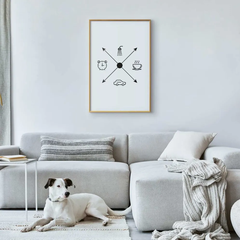 Plakat Harmonogram dnia 40x60 cm z ramą złotą z marginesem | MIRAT.